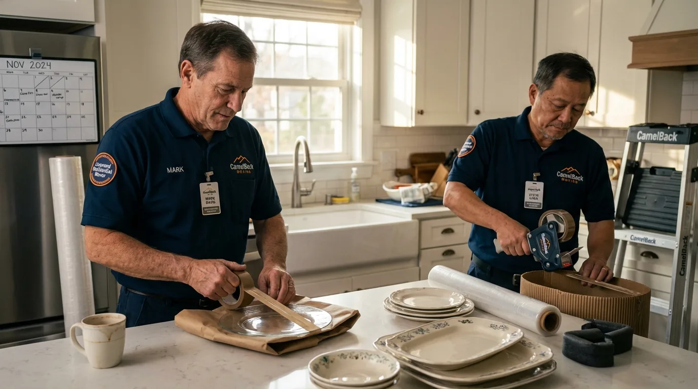 Professional crew packing kitchen dishware in Port Orange, FL
